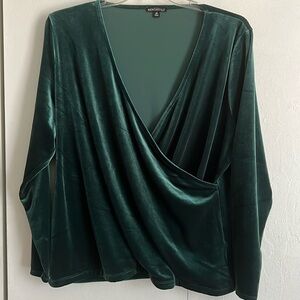 J Crew Mercantile Green Velvet Top Size 2X